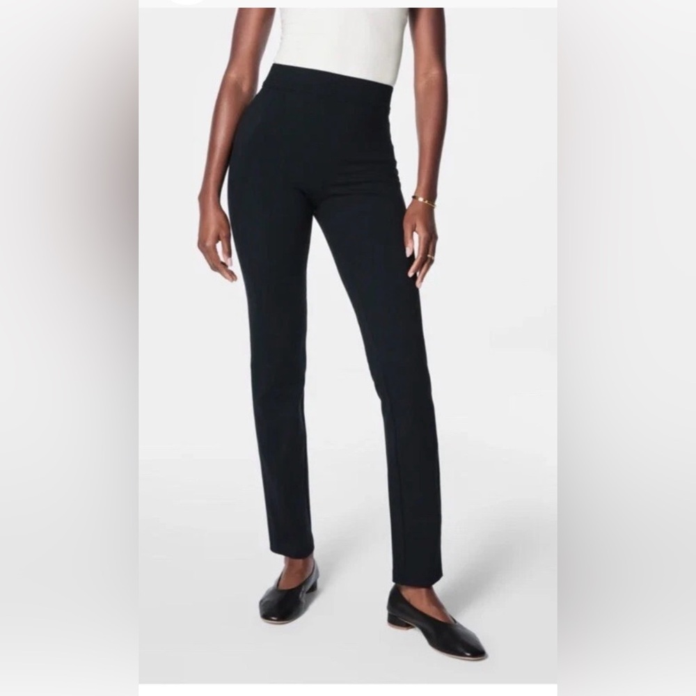 SPANX SPANXsmooth PerfectFit Ponte Straight Pants Size Small Black #20254Q EUC